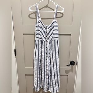 Zara Striped Button-Down Cotton Dress